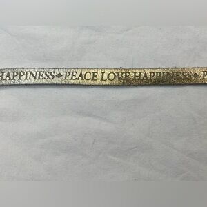 Peace Love Happiness Leather wrap bracelet gold
And silver tones